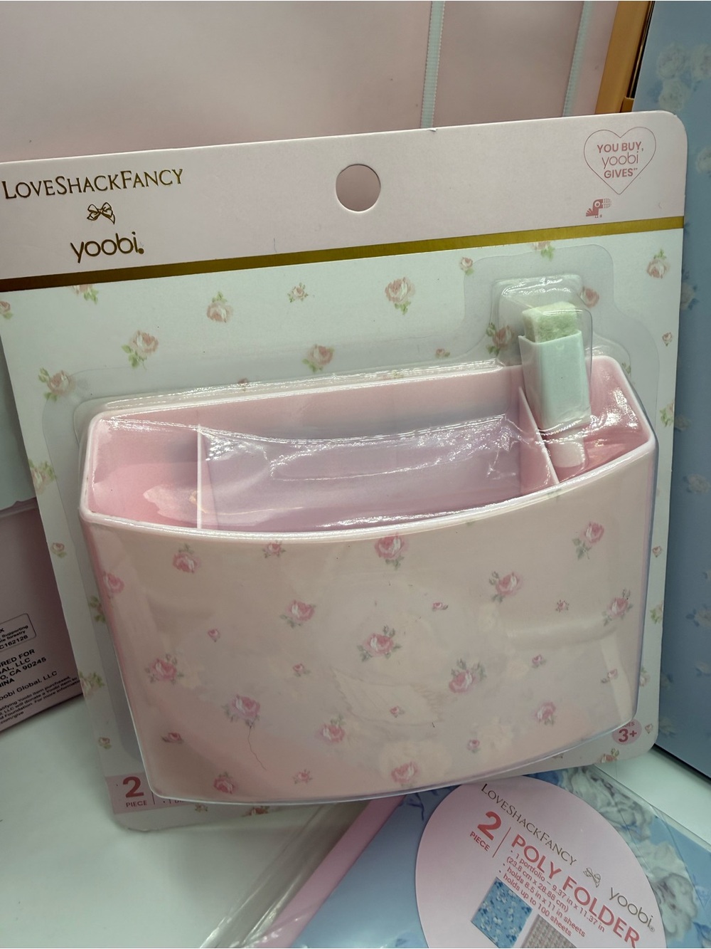 LoveShackFancy Pink Floral Hanging Pocket Organizer